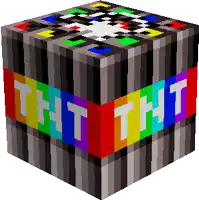 a minecraft block with the word tht on it
