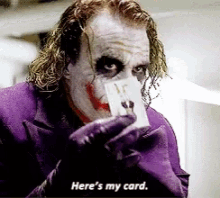 Joker Heath Ledger GIF - Joker Heath Ledger Heres My Card GIFs