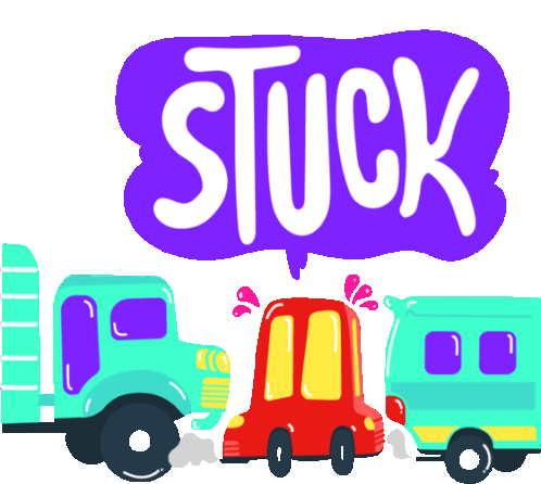 Traffic Jam With Caption "Stuck" In English Sticker - Cars Traffic Stuck Stickers