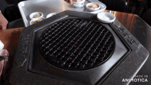 a grill with the words made in animotica on the bottom