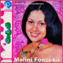 a picture of a woman with the name malini fonseka on the bottom