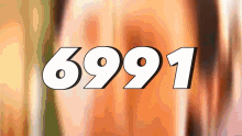 the number 6991 is displayed in white letters on an orange background
