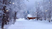 зима природа GIF - зима природа домик GIFs