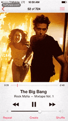 the big bang rock mafia mixtape vol 1 is being played on a cell phone