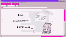 a screenshot of a computer screen with the words joki genshin impact origami