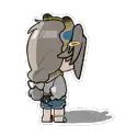 a cartoon drawing of a person wearing a elephant mask and holding a camera .