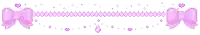 a pixel art border with purple bows , hearts , and diamonds on a white background .