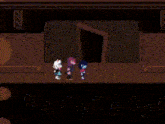 a video game scene with a red carpet and a water cooler