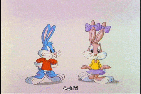 Buster Bunny meets Babs Bunny