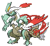 a pixel art drawing of a pokemon with a red tail .