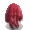 a pixel art of a red object on a white background