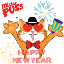 Happy New Year Misterpuss GIF - Happy New Year Misterpuss Mister Puss GIFs