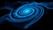 a blue swirl on a black background that looks like a hurricane