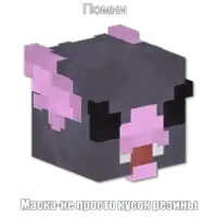 a minecraft block with a pink face and sunglasses on it