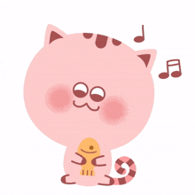 cute cat animal pink happy