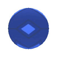 a blue circle on a white background with a shadow