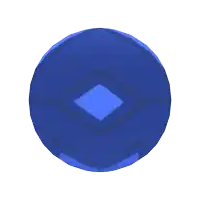 a blue circle on a white background with a shadow