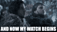 And Now My Watch Begins Nights Watch GIF - And Now My Watch Begins Nights Watch Jon Snow GIFs