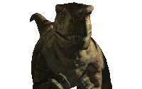 a statue of a dinosaur with its mouth open