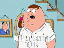 Family Guy Peter Griffin GIF - Family Guy Peter Griffin Wow Then Its True GIFs