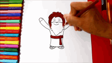 a person is drawing a picture of jesus with markers