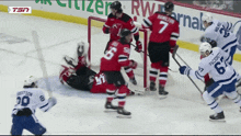 a hockey game is being played on a tsn broadcast