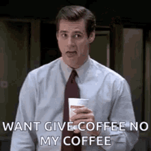 Jim Carrey Coffee GIF - Jim Carrey Coffee Want Give Coffee GIFs