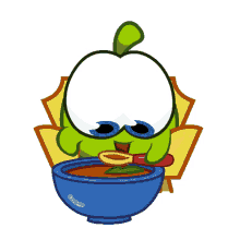 eating nibble nom om nom and cut the rope hungry yum