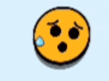 a red smiley face with a pink tongue sticking out and tears coming out of its eyes .