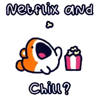 a cartoon of a fish with the words netflix and chill