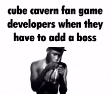 cube cavern fan game developers when they have to add a boss text