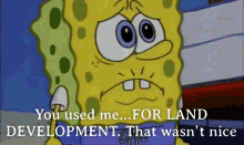 you used me for land