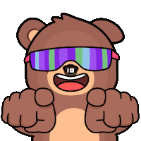 a cartoon of a teddy bear wearing sunglasses with a youtube logo on it