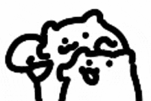 a black and white drawing of a cat with dots on it .
