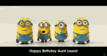 Birthday Minions GIF - Minions Happy Birthday Aunt Laura GIFs