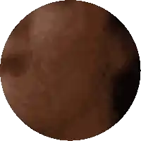 a close up of a person 's face in a circle on a white background