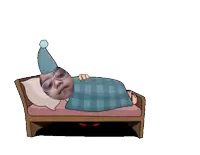 a cartoon of a person laying in bed with a shadow behind them