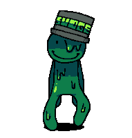 a cartoon drawing of a green monster wearing a hat that says ' failure '