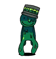 a cartoon drawing of a green monster wearing a hat that says ' failure '