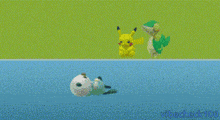 a pixelated image of a pikachu and a bird with vibecheck100 written below them