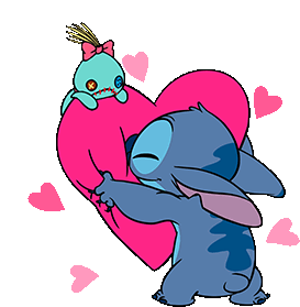Lilo And Stitch Stitch Sticker - Lilo And Stitch Stitch Hearts Stickers
