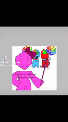 a drawing of a person holding a lollipop with the words team pretty princess written on the bottom
