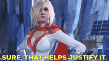 Injustice 2 Power Girl GIF - Injustice 2 Power Girl Sure That Helps Justify It GIFs