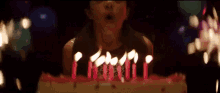 Blowing Candles Out Making A Wish GIF