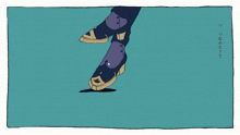 a drawing of a person 's waist with a blue and gold stripe