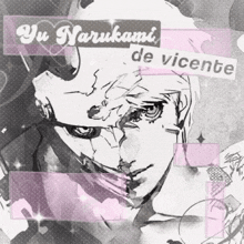 a drawing of a man with the name yu narukami de vicente on it