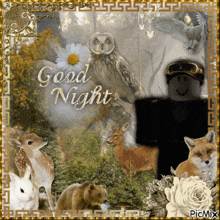 a collage of animals and the words good night