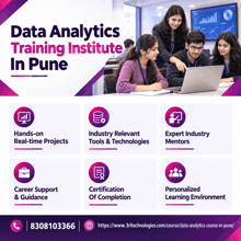 a poster for a data analytics training institute