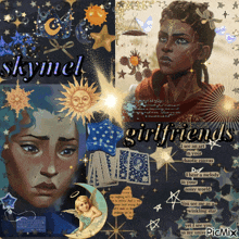 a collage of images with the words skymel girlfriends on the bottom