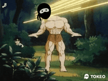 a cartoon of a man with a ninja mask on his face